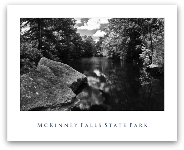 McKinney Falls (Black & White)